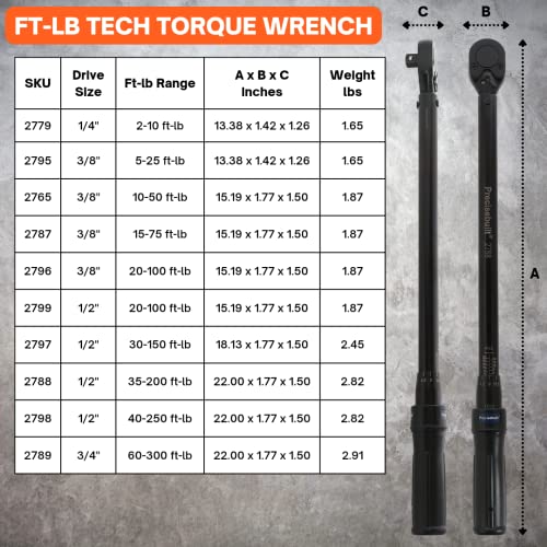 3/4" Drive 60-300 ft-lb Click Tech Torque Wrench - size: 3/4" DR. 60-300 ft-lb