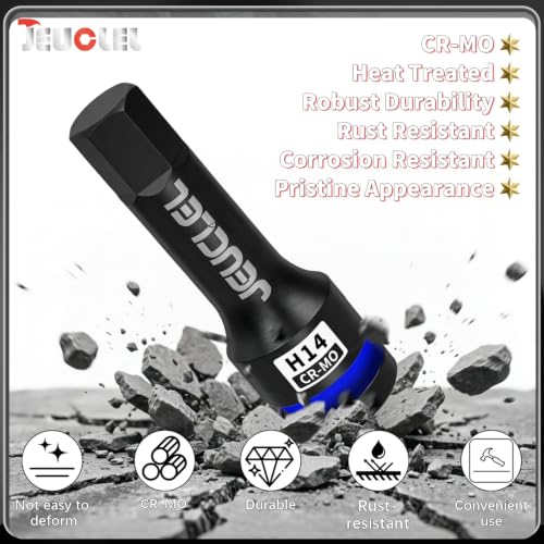 14mm Hex Impact Bit Socket, H14 1/2" Drive Allen Socket, Cr-Mo | 3-Inch, Lengthen Hex Screwdriver Adapter for Electric Ratchet Wrenches Fastening Screws, Socket Wrench, Head Drill - size: 1PC | H14 14MM