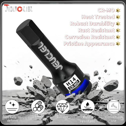 14mm Hex Impact Bit Socket, H14 1/2" Drive Allen Socket, Cr-Mo | 3-Inch, Lengthen Hex Screwdriver Adapter for Electric Ratchet Wrenches Fastening Screws, Socket Wrench, Head Drill - size: 1PC | H14 14MM