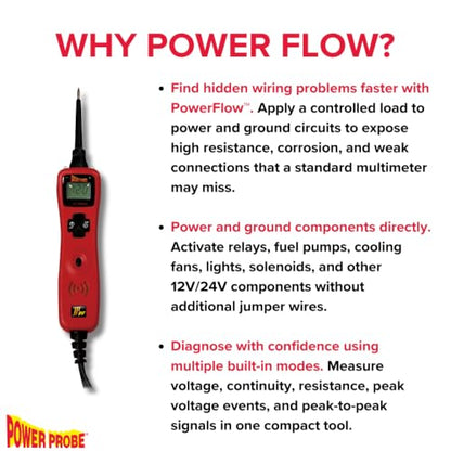 Power Probe 3 Circuit Tester with PowerFlow™ Load Testing (PP3PFRED)