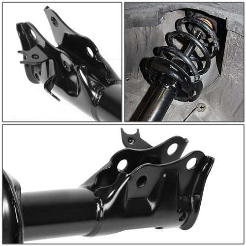 Auto Dynasty Pair of Front Coil Spring Shock Strut Mount Assembly and Rear Struts Shock Absorber Compatible with Acura CSX Honda Civic Sedan 2006-2011, Matte Black Powdercoat