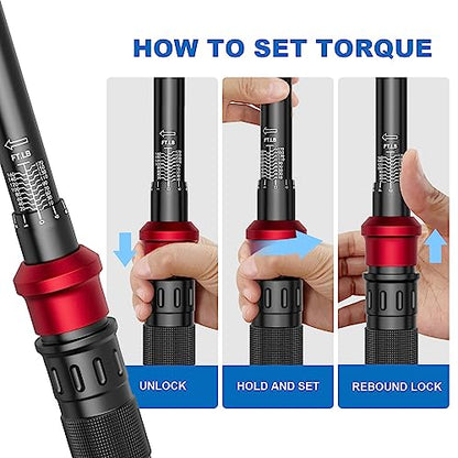 SUERCUP Next-Gen 100-Tooth, 1/2" Drive Click Torque Wrench, 10-170 Ft.Lb | 13.6-230.5 N.m, ±3% Accuracy, 3.6° Arc Swing Tool for Truck/SUV Suspension, Heavy Duty Control Arms, Lug Nuts & Auto Repair - size: (100Tooth) 1/2" 10-170 Ft.Lb/13.6-230.5 N.m