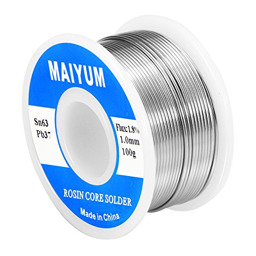 MAIYUM 63-37 Tin Lead Rosin core solder wire for electrical soldering (1.0mm 100g) - color: 1.0mm 100g