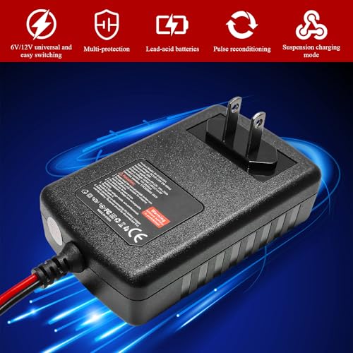 Car Battery Charger, 6V/12V Smart Pulse Battery Repair & Desulfator with ASE Adapter Cable, Intelligent Automatic Trickle Charger Maintainer for Car Truck Motorcycle Marine