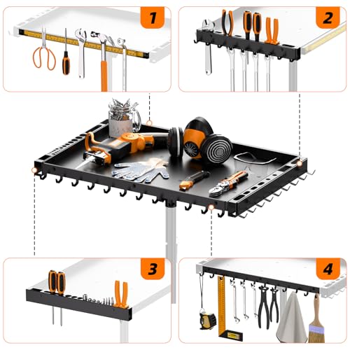 Rolling Tool Utility Cart with Wheels, Work Bench for Garage with Magnetic Tray Mechanic Tool Organizer Rolling Tray Storage Tool Cart