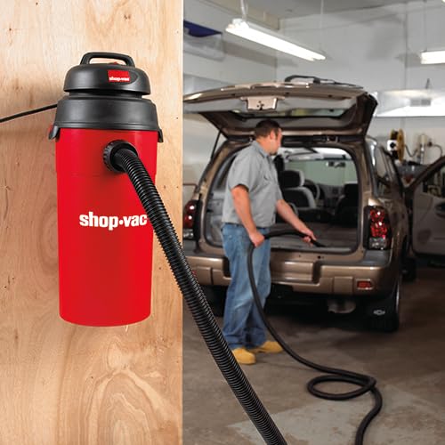 Shop-Vac 5 Gallon 5.5 Peak HP Wet/Dry Vacuum, Wall Mountable Compact Shop Vacuum with 18+7Ft Long Hose & Attachments, Ideal for Jobsite, Garage, Car & Workshop. 9522236 - size: 5 gallon