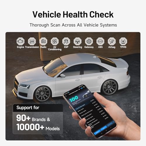 TOPDON Carpal OBD2 Scanner Bluetooth - Scanner for Car,Full Diagnostic Tool | AI-Assisted All System Diagnostic Tool for iOS & Android, Vehicle Health Check, 6 Reset Services, Smog Check, Repair Guide