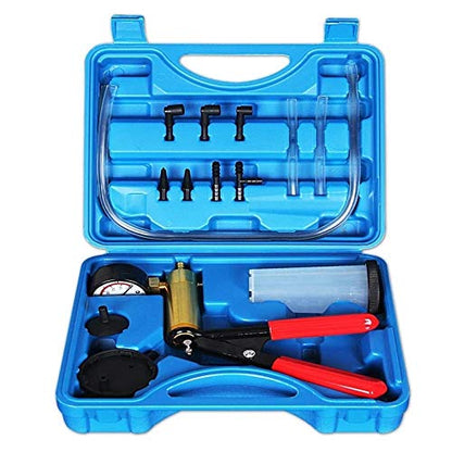 beduan 16pcs Brake Bleeder Kit Hand Held Vacuum Pump Tester with Adapters for Automotive (Blue) - color: Blue
