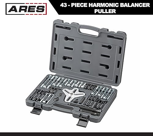 ARES 71000-43-Piece Harmonic Balancer Puller Set - Use with Harmonic Balancers, Steering Wheels, Crankshaft Pulleys and Gears - Works with Most Cars, Pickups, and SUVs - size: 43-Piece Harmonic Balancer Pull
