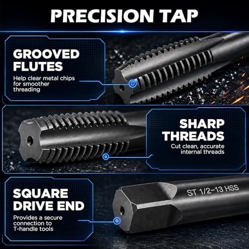 175PC SAE Thread Repair Kit, Thread Restorer Tool Set with HSS Drill Bits, Taps, Thread Inserts, Installation and Break-Off Tools for Stripped Threads, Automotive Repair, Metalworking and Garage Use - size: 175-Pc SAE Pro Kit