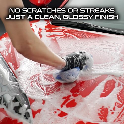 Formula 1 Super Car Wash Sponge, Two-Sided Microfiber with Mesh Scrubber | Scratch-Free Cleaning, Excellent Suds Retention, Ergonomic Grip, Durable & Long-Lasting Design - color: Super Car Wash Sponge