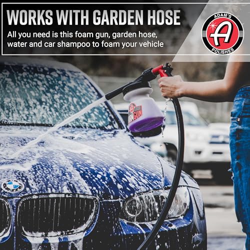 Adam's Foam Gun Car Wash Foam Sprayer - Connects to Garden Hose for Car Washing, No Pressure Washer Required, Use Snow Foam Blaster with Car Soap, Shampoo or Detergent - style: Standard Foam Gun