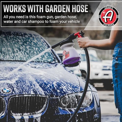 Adam's Foam Gun Car Wash Foam Sprayer - Connects to Garden Hose for Car Washing, No Pressure Washer Required, Use Snow Foam Blaster with Car Soap, Shampoo or Detergent - style: Standard Foam Gun