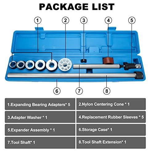 Universal Cam Bearing Removal and Installation Tool Set Camshaft Bearing Ranging from 1.125" to 2.690" for Most Domestic and Import Vehicle Trucks