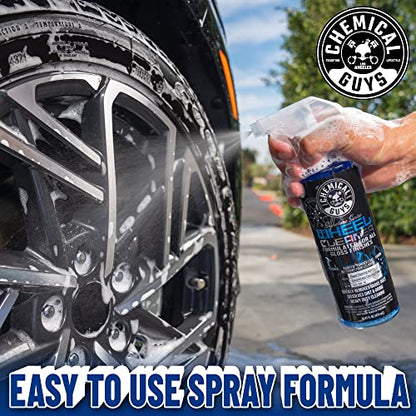 Chemical Guys CLD_203_16 Signature Series Wheel Cleaner For All Gloss Finishes, For Cars, Trucks, SUVs, & More 16 fl oz + Acc_B01 Gerbil Wheel Rim Brush (For Exhaust, Tires, Rims, Engine Bays, & More)