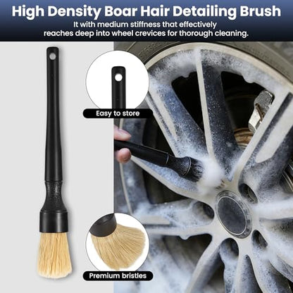 3Pcs Wheel Brush, Tire Brush with Little Braid Bristles Design, Durable Rim Brush & Car Wheel Brushes, Car Detailing Brush for Cars, Trucks, RVs, Motorcycles, Room, Corner - size: 3pcs