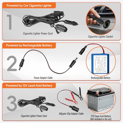 12V Fuel Transfer Pump Set Battery Powered, Moves Up to 85 Gallons Of Gas or Diesel Per Hour with Upgraded Carrying Case & Pulley Lead Pipe, for Vehicles, Boats, Equipment, Gasoline, Diesel - color: 85GPH