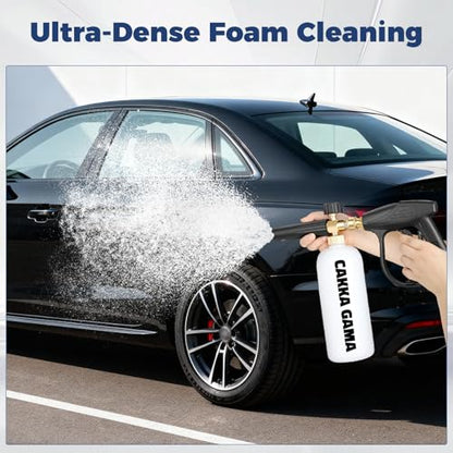Foam Cannon for Pressure Washer, Industrial Car Wash Foam Sprayer with 1/4 Inch Quick Connector, Adjustable Soap Cannon with 5 Pressure Washer Nozzle Tips for Car Detailing, 1 Liter - size: Three-Piece Set