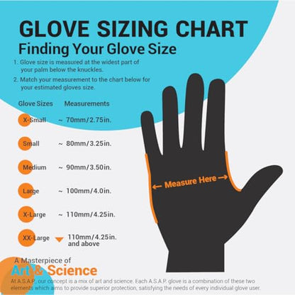 ASAP Nitrile Gloves Disposable Latex Free - 4 Mil Powder Free, Food Safe, Kitchen & Medical - Cleaning & Tattoo Supplies - color: Black, size: Medium