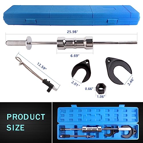 CV Axle Removal Tool with Slide Hammer for Inner CV Joints | Heavy-duty 10 LB Slide Hammer Kit with 63mm & 48mm Fork Adapters for Front Wheel Drive Axle Removal