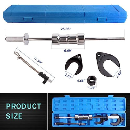 CV Axle Removal Tool with Slide Hammer for Inner CV Joints | Heavy-duty 10 LB Slide Hammer Kit with 63mm & 48mm Fork Adapters for Front Wheel Drive Axle Removal