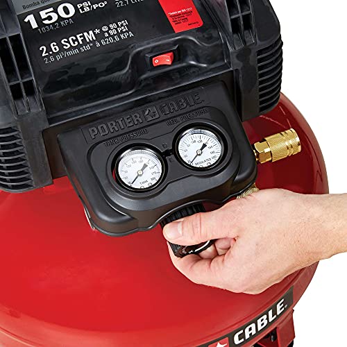 PORTER-CABLE Air Compressor, 6-Gallon, Pancake, Oil-Free (C2002)