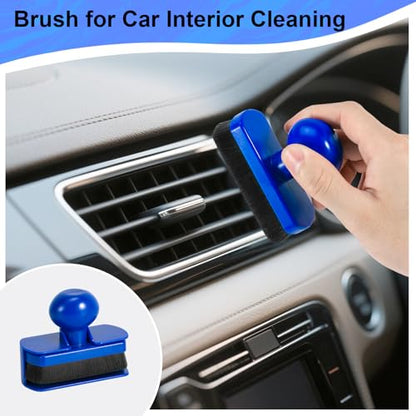 UNIMEIX Tire Shine Applicator Brush Large Vegan Tire Shine Brush with Storage Stand for Vehicles Tire Shine Polish Wax and Car Wash (Blue) - color: Blue