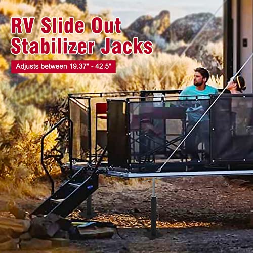 2pcs Heavy Duty RV Slide Out Support Jacks Adjusts from 20" to 42", 5000lb Capacity with Flat Bottom Slide-Outs for RV, Camper and Travel Trailer. (20" to 42") - size: 20" to 42"