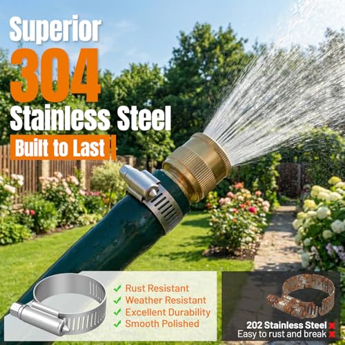 Housolution 250 PCS Pipe Clamps from 1/4" to 2.5" (6-63mm), Hose Clamps Stainless Steel with Hose Clamp Tool, For Fuel Line, Garden, Plumbing, Automotive, Radiator, Mechanical Applications - style: Hose Clamps