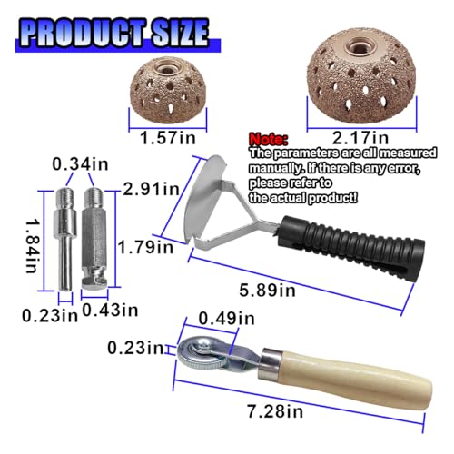Car Tire Repair Patch Tool Kit, 42mm 55mm Tungsten Steel Buffing Wheel with Tire Patch Roller Scraping Cutter, Auto Wheel Grinding Polishing Accessories Repair Tools, Tires Buffer Tool for Car Truck - size: 42&55MM