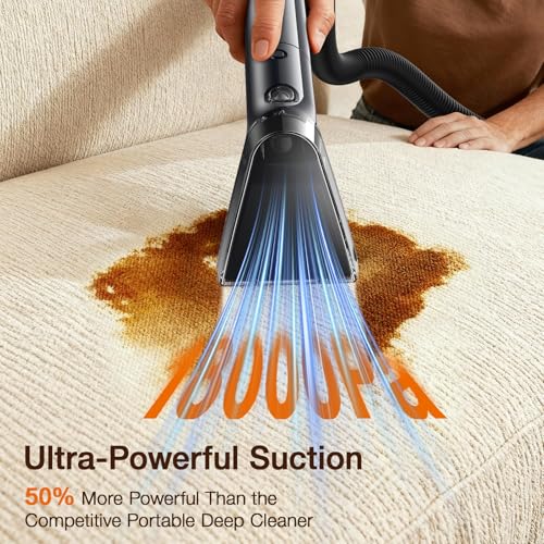 Portable Carpet & Upholstery Cleaner, 18Kpa Carpet Cleaner Machine for Deep Stain Removal, Spot Cleaner for Pet Accidents, Area Rugs, Stairs, Car Upholstery & Couches, Includes Tools & Self-Cleaning - color: Arctic White