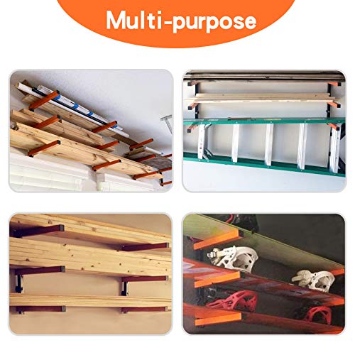 Ultrawall Wall Mount Wood Organizer and Lumber Storage Metal Rack with 3-Level - Indoor & Outdoor Use, 4 Pack - style: 4 PACK