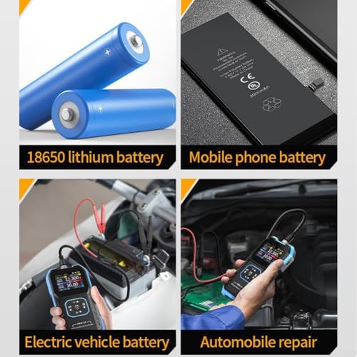 HRM-10 Voltage Internal Resistance Tester, Automatic Voltage Meter, TFT High-Definition Screen Car Tester, 100V 200Ω, Digital Analyzer - size: 1*Internal Resistance Meter+C