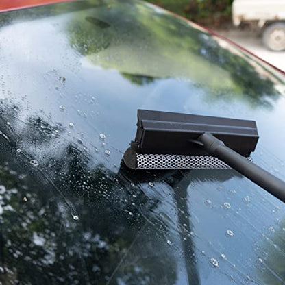 Matthew Cleaning All Purpose Window Squeegee Window Cleaner Tool,Car Squeegee Windshield Cleaning Sponge and Rubber Squeegee,2-in-1 Window Cleaner Sponge(10'') and Soft Rubber with Pole 20’’ (6Pack) - size: 10'' Blade