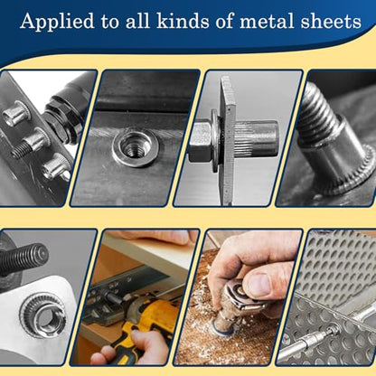 1/2''-13 UNC Rivet Nut, 10Pcs 304 Stainless Steel Flat Head Rivnut Threaded Insert Nutsert - color: Silver, size: SAE 1/2"-13 - 10 Pcs