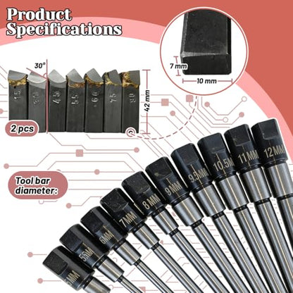 29-Piece Valve Seat Cutter Set 22-63mm Valve Seat Cutter Kit 15°-90° Angle Reamer Tools Suitable for Automotive Repair and Tuning