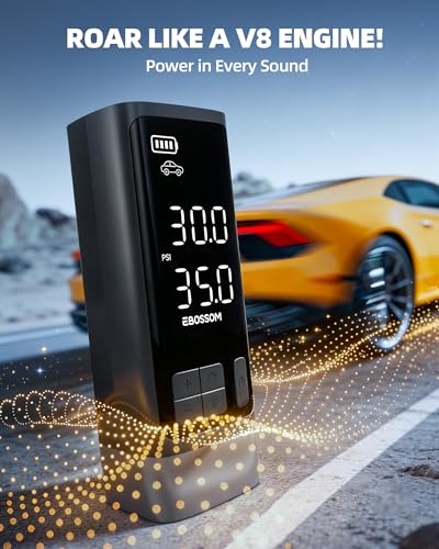Dual Cylinder Portable Tire Inflator, 150PSI Cordless Air Compressor | 5X Fast inflation with rechargeable battery+12V DC, memory function for pickup car vehicles