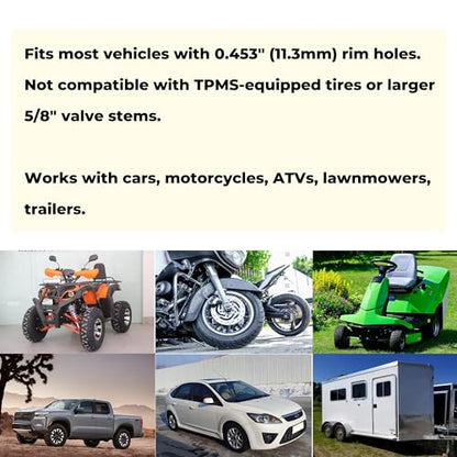 51025 Tire Valve Stem Quick Replacement Tool Kit Tool for Replacing Leaky Valve Stems Fits Cars Trucks Trailers ATVs Mowers Includes 4PCS TR413 Valves