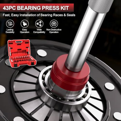 Marvelity 43 Piece Bearing Press Kit | Bearing Race & Seal Driver Set, Professional Seal Driver Installer Tool, Heavy-Duty, For Automotive & Machinery Repair