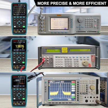 HANMATEK 3 in 1 Handheld Oscilloscope Multimeter,Waveform Generator HO51 with 3.5" TFT Oscilloscop, Auto-Calibration Function, Memory Function, Multi Tester - style: 50Mhz+Generator+1 Channel