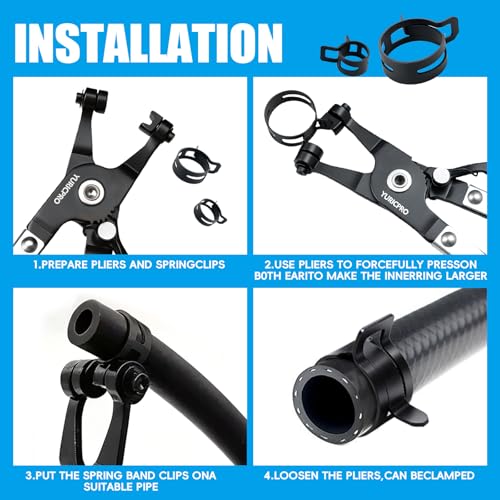 130Pcs 6-25mm Spring Band Hose Clamps With Hose Clamp Plier Assortment Kit，Constant Tension Radiator Hose Clamps，for Fuel Lines, Silicone, Vacuum Hoses，Water Pipe