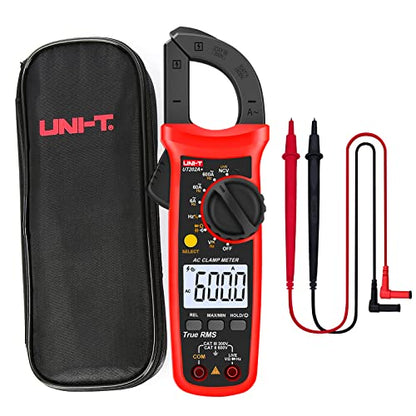 UNI-T Digital Clamp Meter UT202A+, AC Current TRMS HVAC Volt Amp Ohm Meter Clamp On Multimeter Auto Ranging 6000 Counts AC DC Voltage Frequency Resistance Capacitance Continuity Diode Live Wire Tester - size: UT202A+