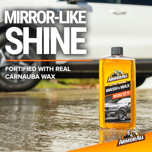 Armor All Car Cleaning Kit, Glass Wipes, Protectant, Wash & Wax, Tire Foam | 4-piece car wash detailing kit with ammonia-free glass wipes and UV protectant spray for interior surfaces - style: Complete Car Care Kit 5pc