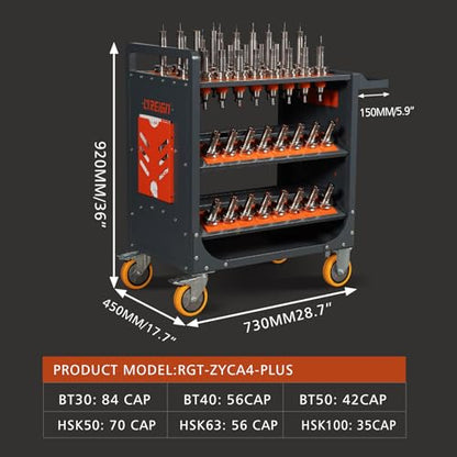 CNC Tool Organizers Service Carts, Large Capacity CNC Tool Holder Storage Cart, CNC Trolley is Suitable for Warehouses Mechanic Factory Garage - size: CAT/BT40-56CAP