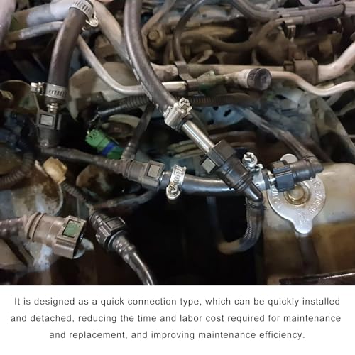 2 PCS Fuel Line Quick Connector, 5/16 SAE to 4mm Nylon Tubing 90 Degree Elbow Fuel Line Connector, Elbow Bundy Female to Hose Barb Straight Quick Plugs for Most Vehicles - color: 7.89-ID4, Elbow