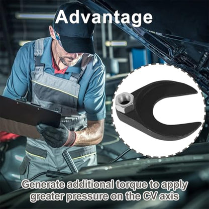 Zpana Car 48mm Inner CV Axle Puller Removal Tool with Nut, Vehicle Axle Pulley Attachment with 5/8"-18 Threads, Auto CV Joint Puller Fork Adapter, Compatible with Explorer Navigator (Black)