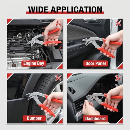 Spring‑Loaded Clip Pliers, Automotive Fastener Removal Tool for Car Repair
