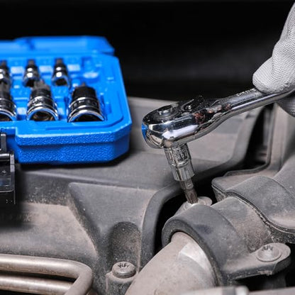 Mayouko 14PCS Torx Bit Socket Set, T6-T60, 1/4-Inch, 3/8-Inch and 1/2-Inch Drive, S2 and Cr-V Steel, Star Bits Socket Set