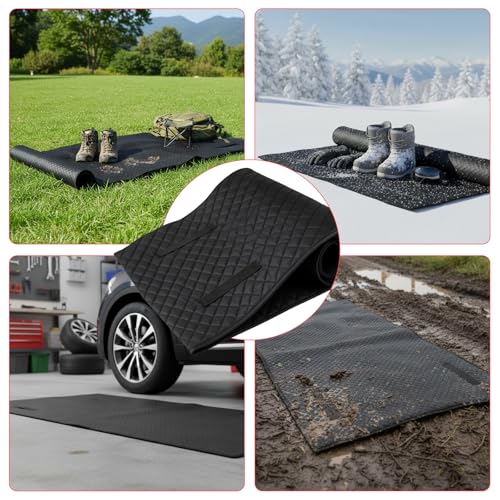 AggAuto Rolling Creeper Mat 60''x32 Foldable Mechanic Mat Under Car Roller | Mechanic Creeper Mat, Oil Resistant Surface, Smooth Sliding, Portable Design, Garage & Roadside Repairs - size: 60" x 32"