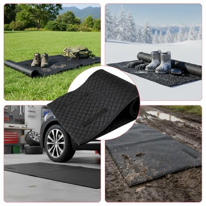 AggAuto Rolling Creeper Mat 60''x32 Foldable Mechanic Mat Under Car Roller | Mechanic Creeper Mat, Oil Resistant Surface, Smooth Sliding, Portable Design, Garage & Roadside Repairs - size: 60" x 32"